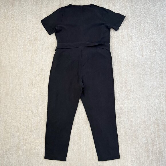Hatch Noelle Linen Short Sleeve Black Jumpsuit 1 Maternity - Picture 4 of 11